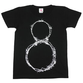 廃盤（在庫限り）　L8P (ループ) UネックTシャツ - a10ut-Z完- 半袖 カットソー LOOP パンクロックTシャツ 有刺鉄線 グラフィック ストリート カジュアル おしゃれ かっこいい メンズ レディース 男女兼用 黒色 ブラック コットン綿100% オリジナル Tシャツ屋さん