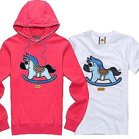 【正規品】限定商品！！POPHORSE LIMITED HOODY (A-1 FP) (HOT CORAL PINK) フードt+tシャツセット♪ トレーナーフードT アヒル フード付き 冬 Tシャツ パーカー 長袖 HOOD フード パンコート キャラクター メンズ レディース トレーナー韓流