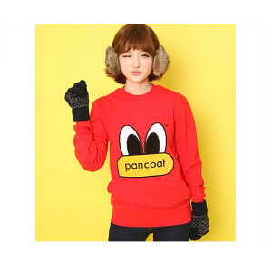 �y���K�i�zPANCOAT �p���R�[�g CREW NECK RED �L�����N�^�[ �g���[�i�[ ���� �N���[�l�b�N T�V���c ���� �g���[�i�[ �X�E�F�b�g �����Y ���f�B�[�X MTM T�V���c �J�W���A�� �����O�X���[�u �j���p ��