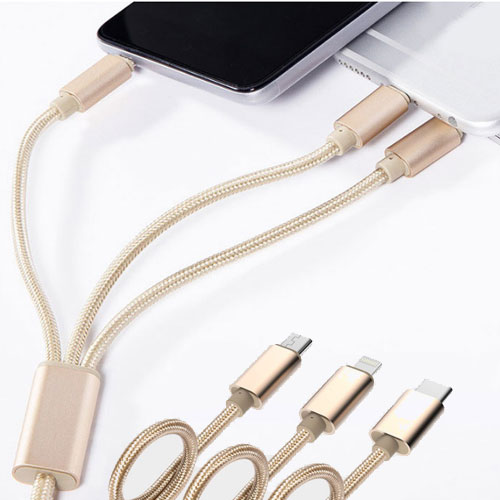 スマホケーブル 3in1 お買い得品 充電ケーブル iPhone 通販 Android USB 3in1タイプのケーブル 3種のコネクタが1本で使える MicroUSB タイプ-C USBケーブル アイフォンケーブル