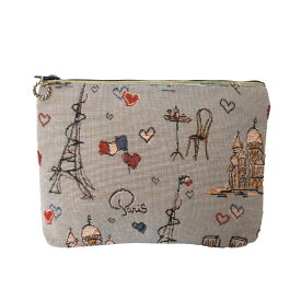 化粧ポーチ ポーチ ゴブラン スクエアポーチ 花柄 日本製 ベル・ブランシェ [592162]