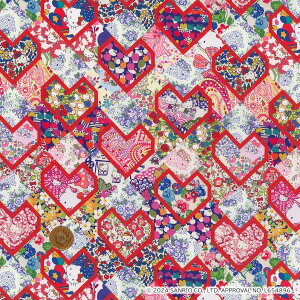 【LIBERTY FABRICS】 ハローキティ タナローン Patchwork Hearts パッチワーク・ハーツ dc34428-J24a リバティ・ファブリックス