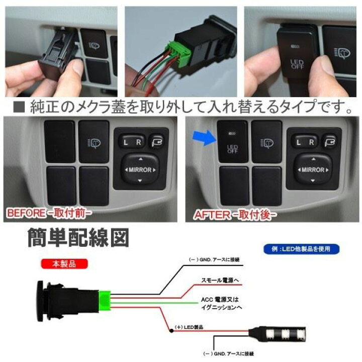 楽天市場】ノア ヴォクシー 80 LED スイッチ スイッチパネル 