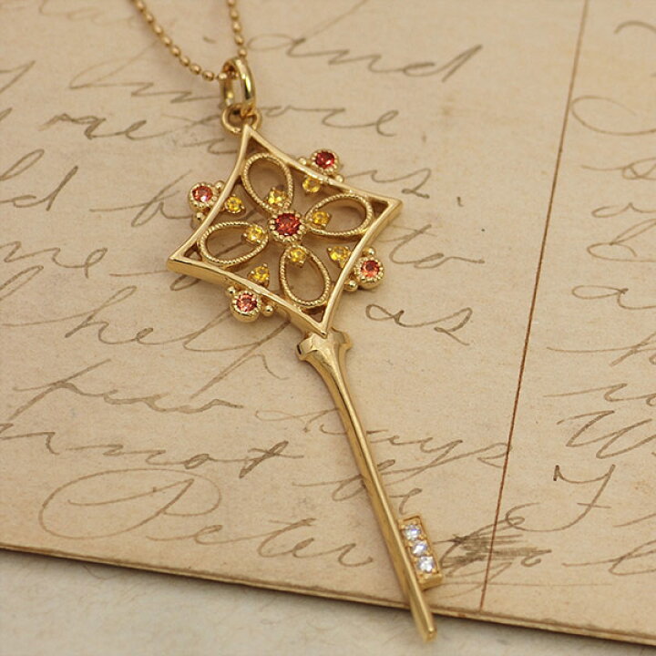 楽天市場】サファイア×ダイヤモンド鍵ペンダントトップ「クラシック  