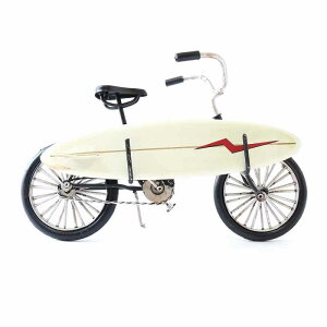 ノスタルジックデコ BIG ビーチクルーザー サーフバイシクル ブリキカー ビーチクルーザー自転車 ミニチュア ガレージ 自転車モチーフ 模型 コレクション フィギュア 自転車好き雑貨 湘南