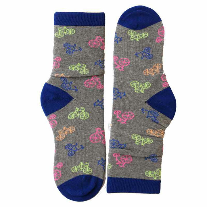 楽天市場 メール便 Socks ソックス 自転車 クルー丈 ソックス 靴下 女子 女の子 ガールズ レディース スニーカー レディース コーデ 自転車柄 ペア かわいい オシャレ プレゼント おしゃれ バイシクル 自転車モチーフ プチプレ ギフト 23 25cm バイシクルギフト