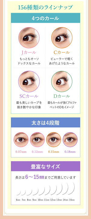 楽天市場】ブラウンセーブル12列 Cカール (太さ:0.07/0.12/0.15/0.18mm  