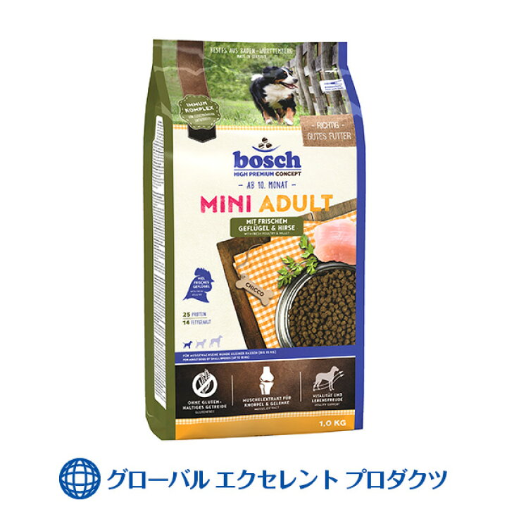 楽天市場】【正規輸入品】犬用 ミニアダルトチキン＆キビ(小粒)1kg 