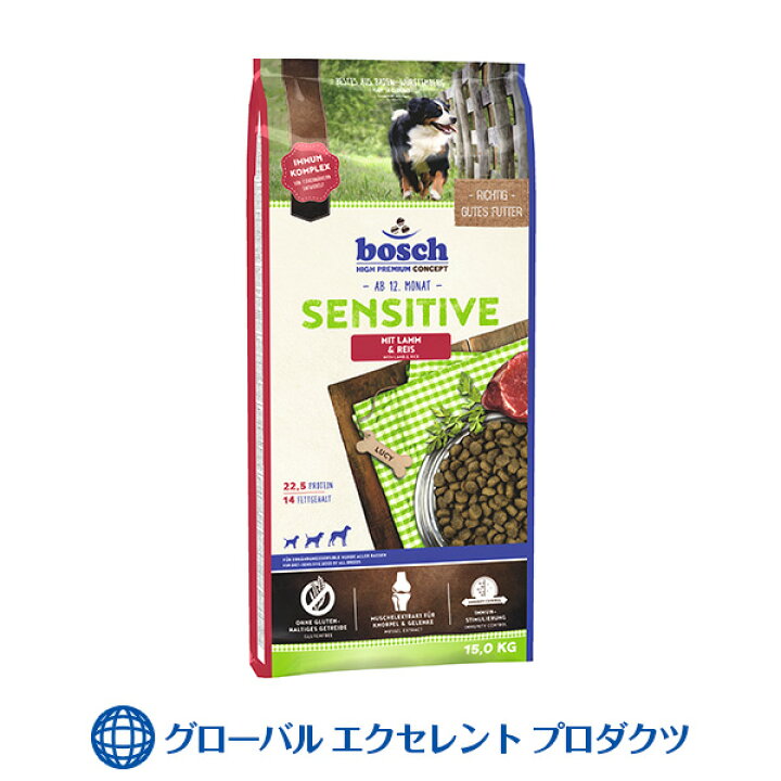 楽天市場】【正規輸入品】犬用 センシティブラム＆ライス 3kg ボッシュ 