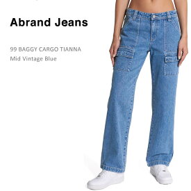 Abrand Jeans エイブランド 99 BAGGY CARGO TIANNA Low Rise Relax Straight Mid Vinateg Blueワイドパンツ カーゴ デニム レディースパンツ レディースデニム カーゴパンツ ワイドデニム