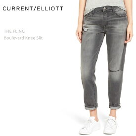 【SALE】CURRENT ELLIOTT（カレントエリオット）THE FLING Boulevard Knee Slitボーイフレンド ストレート デニム ルーズフィット カラーデニム ダメージデニム レディースデニム