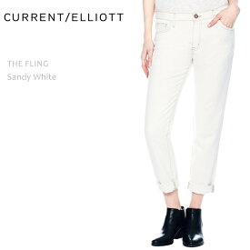 【SALE】CURRENT ELLIOTT（カレントエリオット）THE FLING Sandy Whiteボーイフレンド/スキニーボーイ/ホワイトデニム/カラーデニム