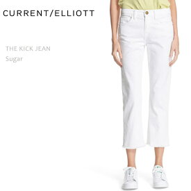 【SALE】CURRENT ELLIOTT（カレントエリオット）THE KICK JEAN Sugarクロップドフレアー カラーデニム ホワイトデニム レディースデニム レディースジーンズ