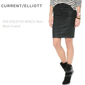 【SALE】Current Elliott（カレントエリオット）THE STILETTO PENCIL Black Coated【送料無料】ペンシルスカート/ブラックデニム/コーティングデニム
