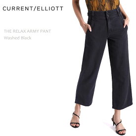 【SALE】CURRENT ELLIOTT（カレントエリオット）THE RELAXED ARMY PANT Washed Blackリラックスパンツ アーミーパンツ リラックスデニム クロップド ルーズフィット カラーパンツ