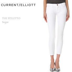 【SALE】Current Elliott（カレントエリオット）THE STILETTO Sugarクロップスキニー/ホワイトデニム/カラーデニム