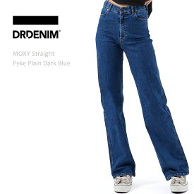 【SALE】DR DENIM（ドクターデニム）MOXY STRAIGHT Sky High Pyke Plain Dark Blue ストレートデニム リラックスストレート ストレートジーンズ レディースジーンズ ハイライズ ドクターデニム