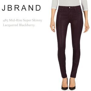 �ySALE�zJ Brand�i�W�F�C�u�����h�E�W�F�[�u�����h�j485 Mid-Rise Super Skinny Lacquered Blackberry�X�L�j�[/�J���[�f�j��/�X�[�p�[�X�L�j�[
