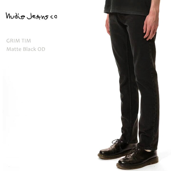 楽天市場】NUDIE JEANS ヌーディージーンズ GRIM TIM Matte Black OD 
