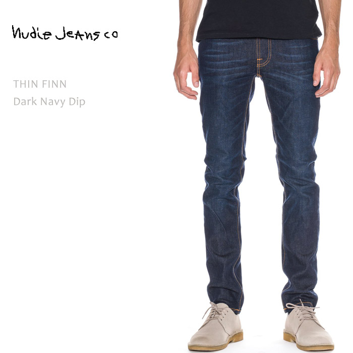 【SALE】NUDIE JEANS ヌーディージーンズ THIN FINN Dark Navy Dipヌーディージーンズ シンフィン タイトスキニー メンズデニム デニムパンツ ジーンズ nudie jeans