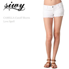 【SALE】Siwy（シィーウィー） Camilla Cut-Off Shorts Love Spellショートパンツ/デニムショート/ホワイトデニム