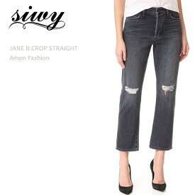 【SALE】Siwy（シィーウィー）JANE B CROP STRAIGHT Amen Fashionストレート/クロップドデニム/ブラックデニム/ダメージデニム