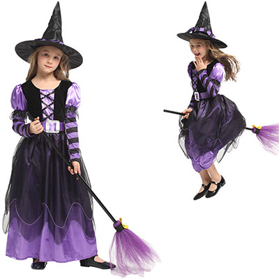 ハロウィン 衣装 魔女 魔法使い 子供用 コスチューム ハロウィン 衣装 子供 キッズ 女の子 魔女 コスプレ衣装 巫女 魔法 小魔女 子ども コスプレ パーティーグッズ 仮装 変装 変身 Halloween 小悪魔 巫女魔法師 可愛い