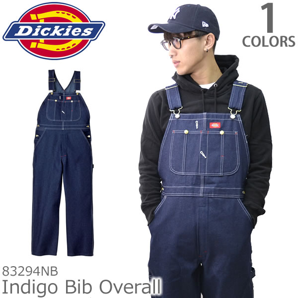ディッキーズ Dickies オーバーオール 83294 INDIGO BLUE DENIM 【お買得】 代引き手数料無料 インディゴオーバーオール 作業着 インディゴ メンズ デニム パンツ 送料無料 つなぎ