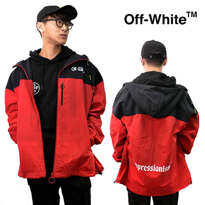 楽天市場】オフホワイト【Off-White】 正規品 WINDBREAKER RED 