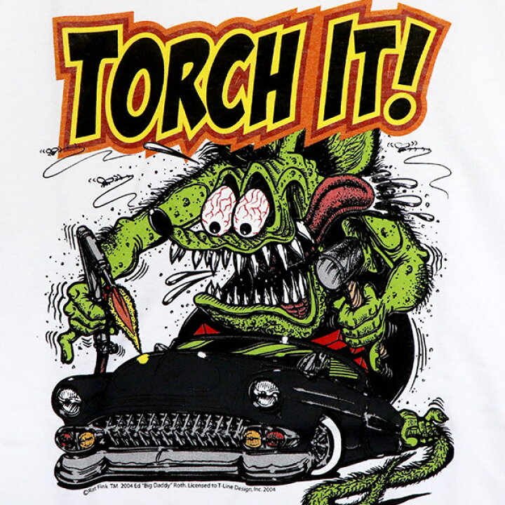 楽天市場】ラット フィンク【Rat Fink】TORCH IT WHITE ホワイト BLACK 