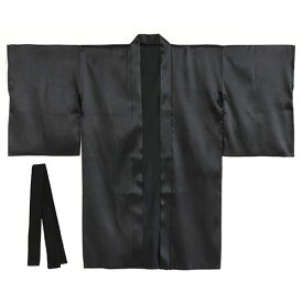 【5個セット】 ARTEC ソフトサテンロングハッピ袖付 黒L(ハチマキ付) ATC14560X5【メーカー直送】