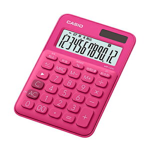 【5個セット】 カシオ計算機 カラフル電卓 ミニジャストタイプ ビビットピンク MW-C20C-RD-NX5【メーカー直送】