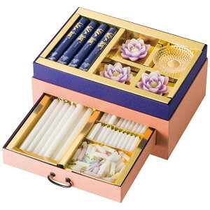 カメヤマ 浄雅(蓮紫) 線香・ローソクセット 6297-094【メーカー直送】