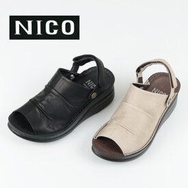 【10％OFFクーポンあり】【再入荷】靴 レディース ニコ nico 4039 サンダル 2way厚底コンフォートシューズ ウェッジソール バックベルト 高反発インソール やわらかい カジュアル ブラック グレー履きやすい