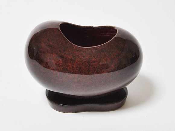 豆の形をした、珍しい鉢です。 ビーンズニューレッドSS
