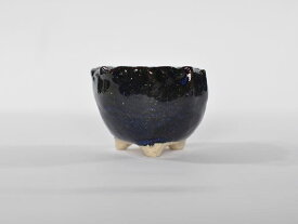 盆栽鉢 山野草鉢 信楽焼 幅 約 8.5cm 〜 9cm 高さ 約 6cm 〜 7cm 3号 手ひねりの小丸三足 深青 手造り鉢 陶器鉢 ミニ鉢 盆栽用 和風 植木鉢 モダン 和鉢 小鉢 盆栽小鉢 創作鉢 山野草 苔盆栽 かわいい