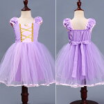 プリンセスドレス子供人魚姫風アナ風ラプンツェル風クリスマスコスプレ仮装キッズ女の子可愛いハロウィン衣装コスチュームお姫様パープルブルーパーティ文化祭学園祭忘年会新年会サンタX'mas演劇発表会キャラクターCOSPLAYHalloween裏地棉