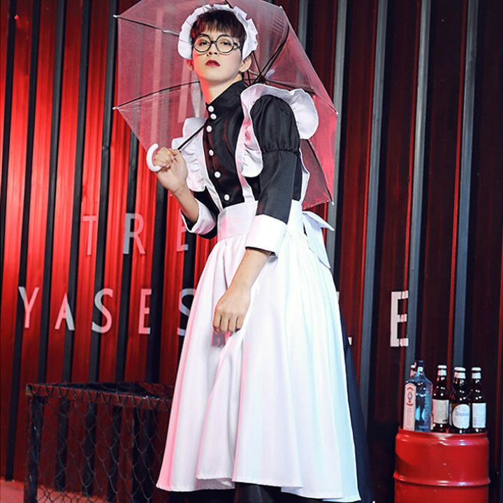 楽天市場】只今店内ポイント5倍&クーポン配布☆ハロウィン 仮装 男メイド服 オネ 男子 男前 メンズ 男女兼用 長袖 ロング ワンピース エプロン 髪飾り ドレス ロリータ風 コスプレ コスチューム アリス風 仮装 変装 パーティー 文化祭 学園祭 忘年会 新年会クリスマス ... 楽天市場】只今店内ポイント5倍&クーポン配布☆ハロウィン 仮装 男メイド服 オネ 男子 男前 メンズ 男女兼用 長袖 ロング ワンピース エプロン 髪飾り ドレス ロリータ風 コスプレ コスチューム アリス風 仮装 変装 パーティー 文化祭 学園祭 忘年会 新年会クリスマス ...
