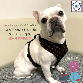 BPP☆フレブル・パグ・中型犬　選べる保冷剤付き　スター柄＆ペイント柄クールハーネス