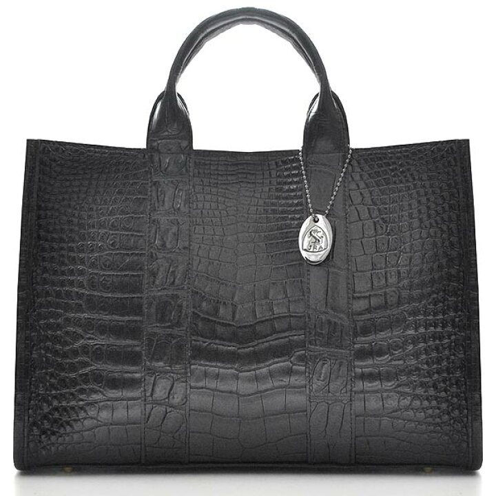 楽天市場】トートバッグ CROCODILE クロコダイル 黒 ブラック 鰐革 