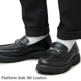 ビットローファー 厚底 タンクソール ブラック 黒 メンズ カジュアル ビジネスシューズ 革靴 glabella グラベラ 男性 紳士 ラウンドトゥ 靴 くつ 送料無料 GLBT-181