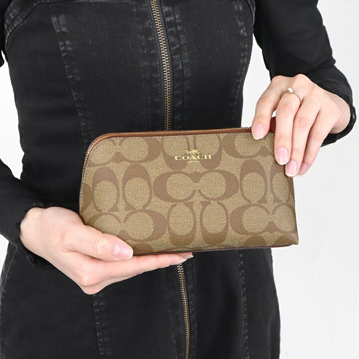 楽天市場】コーチ COACH ポーチ シグネチャー コスメポーチ ベージュ 