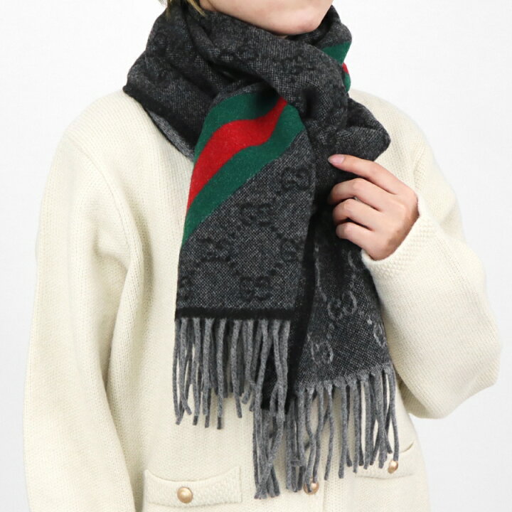 楽天市場】グッチ GUCCI ストール メンズ レディース ウール100% GG柄 