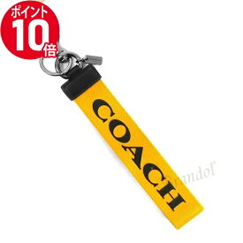 《ポイント10倍_27日9:59迄》〈大特価セール〉コーチ キーリング COACH レディース ロゴ ストラップタイプ キーホルダー イエロー F84833 BAN | ブランド