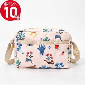 《P10倍_11日01:59まで》レスポートサック ショルダーバッグ LeSportsac MINI CROSSBODY キャット柄 ピンク系マルチカラー×ベージュ 2434 F645 レディース | ブランド