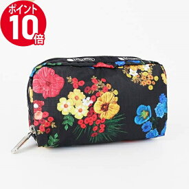 《ポイント10倍_27日9:59迄》レスポートサック ポーチ LeSportsac RECTANGULAR COSMETIC 花柄 ブラック系マルチカラー レディース 6511 E477 | メール便送料無料 | ブランド