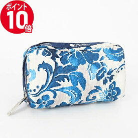 《ポイント10倍_27日9:59迄》レスポートサック ポーチ LeSportsac RECTANGULAR COSMETIC 花柄 ブルー×ホワイト系 レディース 6511 E478 | メール便送料無料 | ブランド