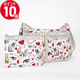 《ポイント10倍_21日23:59迄》レスポートサック ショルダーバッグLeSportsac DELUXE EVERYDAY BAG キャット柄 ライトピンク×ベージュ 7507 E479 | ブランド