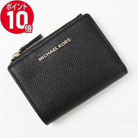 《P10倍_5日23:59迄》マイケルコース 二つ折財布 MICHAEL KORS レディース レザー コンパクトウォレット ブラック 34F9GJ6F2L 001 BLACK | ブランド