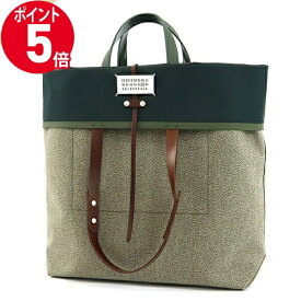 《ポイント5倍_27日9:59迄》メゾン マルジェラトートバッグ Maison Margiela キャンバス レザー コンビ グリーン系 S35WC0133 P4330 T7166 | 2022年春夏新作 2022SS ブランド